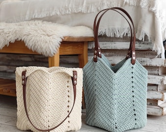PATRÓN DE GANCHILLO, patrón de bolso de mano de ganchillo bohemio DIY: bolso de playa de verano y regalo para mamá