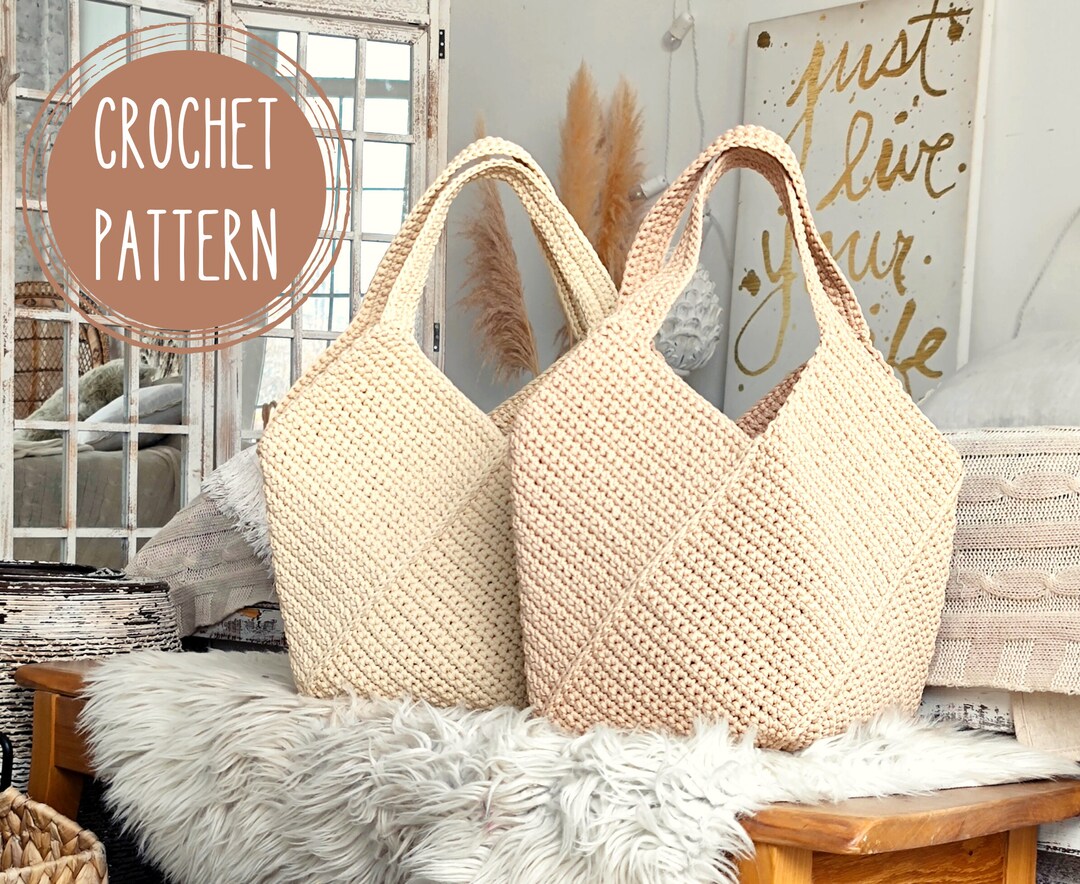 thumbnail image 2 of Crochet Tote Bag For Women - Handmade Beach Bag With Bead Details, Summer Hobo Shoulder Bag 2 of 10