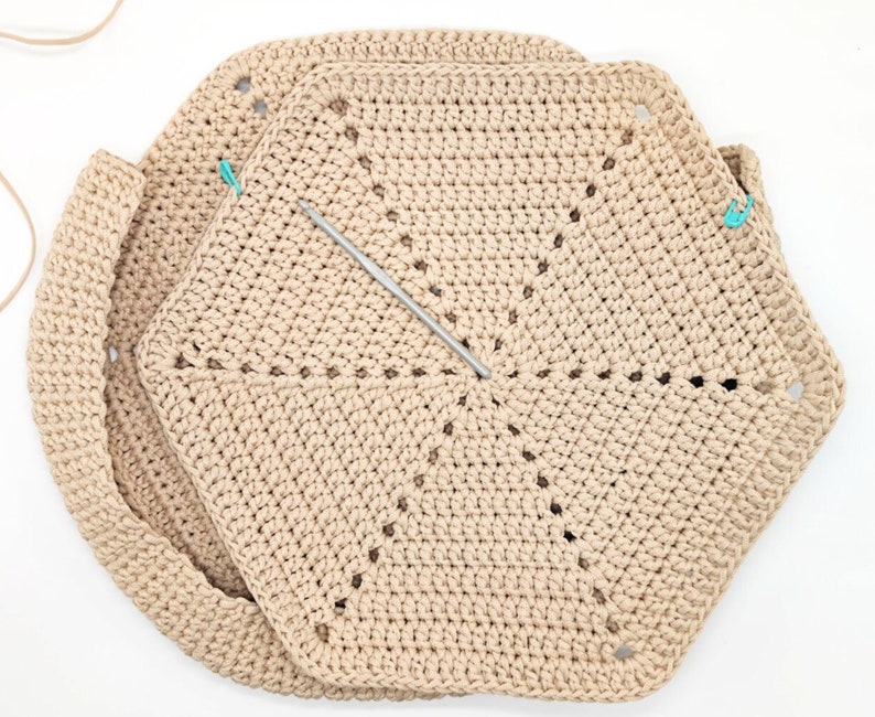 Crochet Pattern PDF, Hexagon Bag, Gift for mom DIY, Tote bag, Summer bag, Shopping Bag, Boho bag, Beach bag, Shoulder bag, Easy pattern, image 3