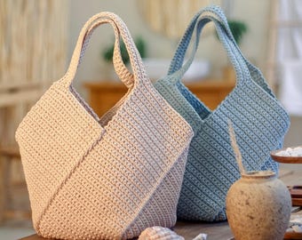 Gehäkelte Tragetasche Häkelanleitung - Ideale große Umhängetasche für Frauen, Windmühlentasche, handgemachtes Weihnachtsgeschenk