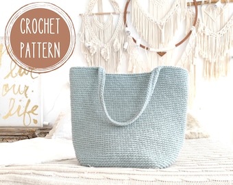 Patrón de bolso de mano de crochet, bolso de verano DIY, bolso de playa, bolso de hombro, monedero de crochet, bolso de mano, bolso bohemio, bolsa de compras grande, regalo de crochet para mamá