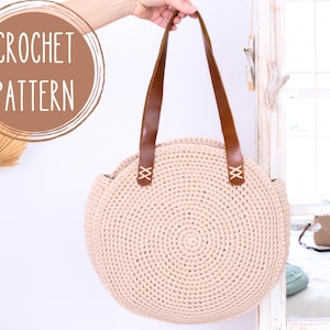 Crochet pattern, Round Bag, Easy Pattern, Crochet bag DIY, Summer gift, Boho beach bag, crochet gift for mom, Shoulder bag, Tote bag