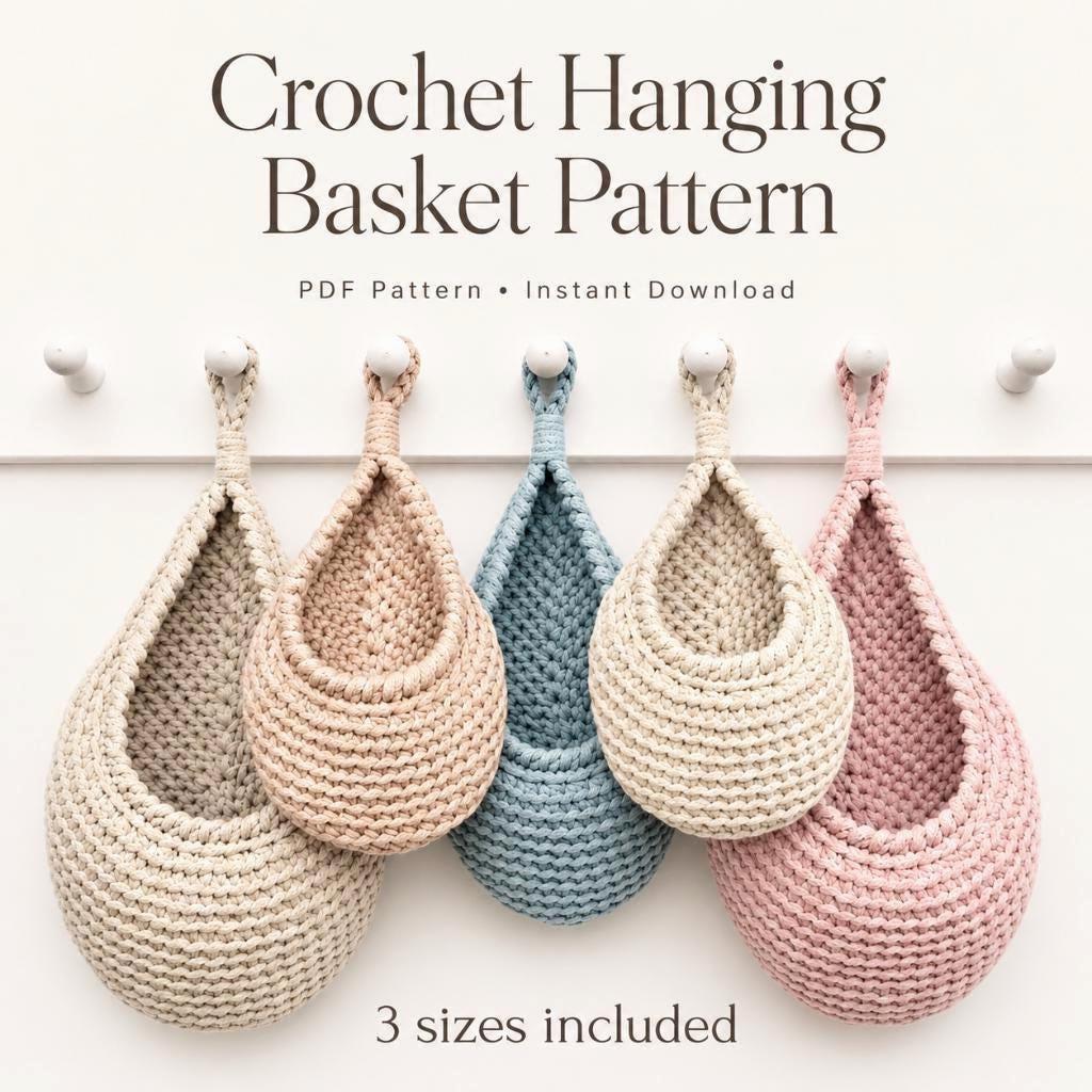 Crochet Pattern Teardrop Basket