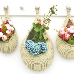 Crochet PATTERN, Teardrop Basket, Hanging Basket, Storage Basket, Easter gift DIY, Gift for mom, Crochet Boho Home Decor, Kitchen storage image 9