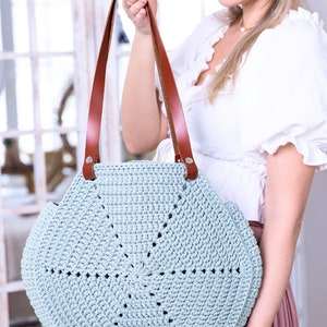 Crochet Pattern PDF, Hexagon Bag, Gift for mom DIY, Tote bag, Summer bag, Shopping Bag, Boho bag, Beach bag, Shoulder bag, Easy pattern, image 7