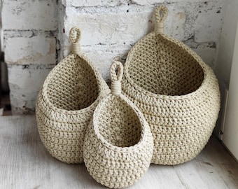 CROCHET PATTERN, DIY Crochet Storage Basket Pattern pdf - Perfect for storage and organisation in the kitchen and bathroom, Boho home decor