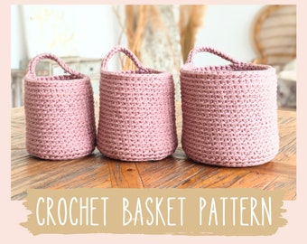 Crochet Basket Pattern, Storage Hanging Basket Pattern, Housewarming Gift DIY, Boho Home Decor, Grandma Christmas gift, Nursery decor