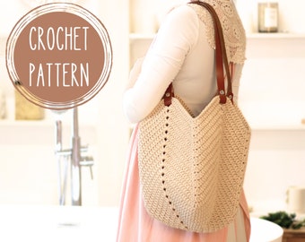 Patrón de bolso de ganchillo, bolso tulipán de ganchillo, patrón de bolso tote, bolso de playa DIY, bolso de hombro, bolso boho, regalo para mamá, bolso de verano, bolso cuadrado de abuela