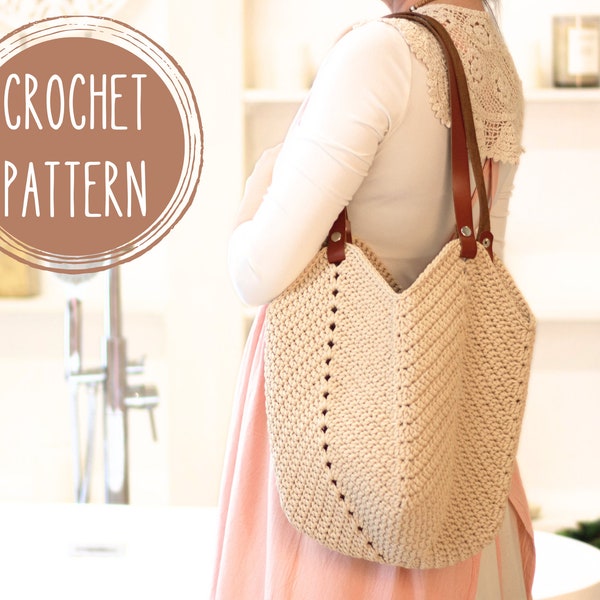 Crochet Bag Pattern, Crochet Bag Tulip, Tote Bag Pattern, Beach Bag DIY, Shoulder Bag, Boho Bag, gift for mom, Summer Bag, granny square bag