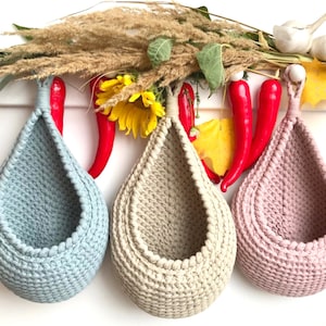 Crochet PATTERN, Teardrop Basket, Hanging Basket, Storage Basket, Easter gift DIY, Gift for mom, Crochet Boho Home Decor, Kitchen storage image 7