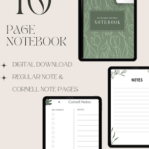 Digital Notebook for GoodNotes Notability - Digital Notes Template for iPad Notetaking & Digital Note Book for Students