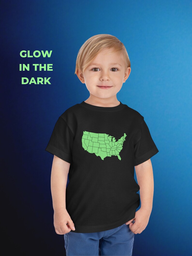 Glowing USA Map Tshirt Custom Glow in the Dark Shirt Find Etsy