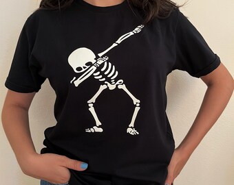 Glow in the dark, Dancing skeleton halloween shirt, Funny Halloween shirt, Halloween costume, t-shirt, cute halloween shirt, skeleton tee