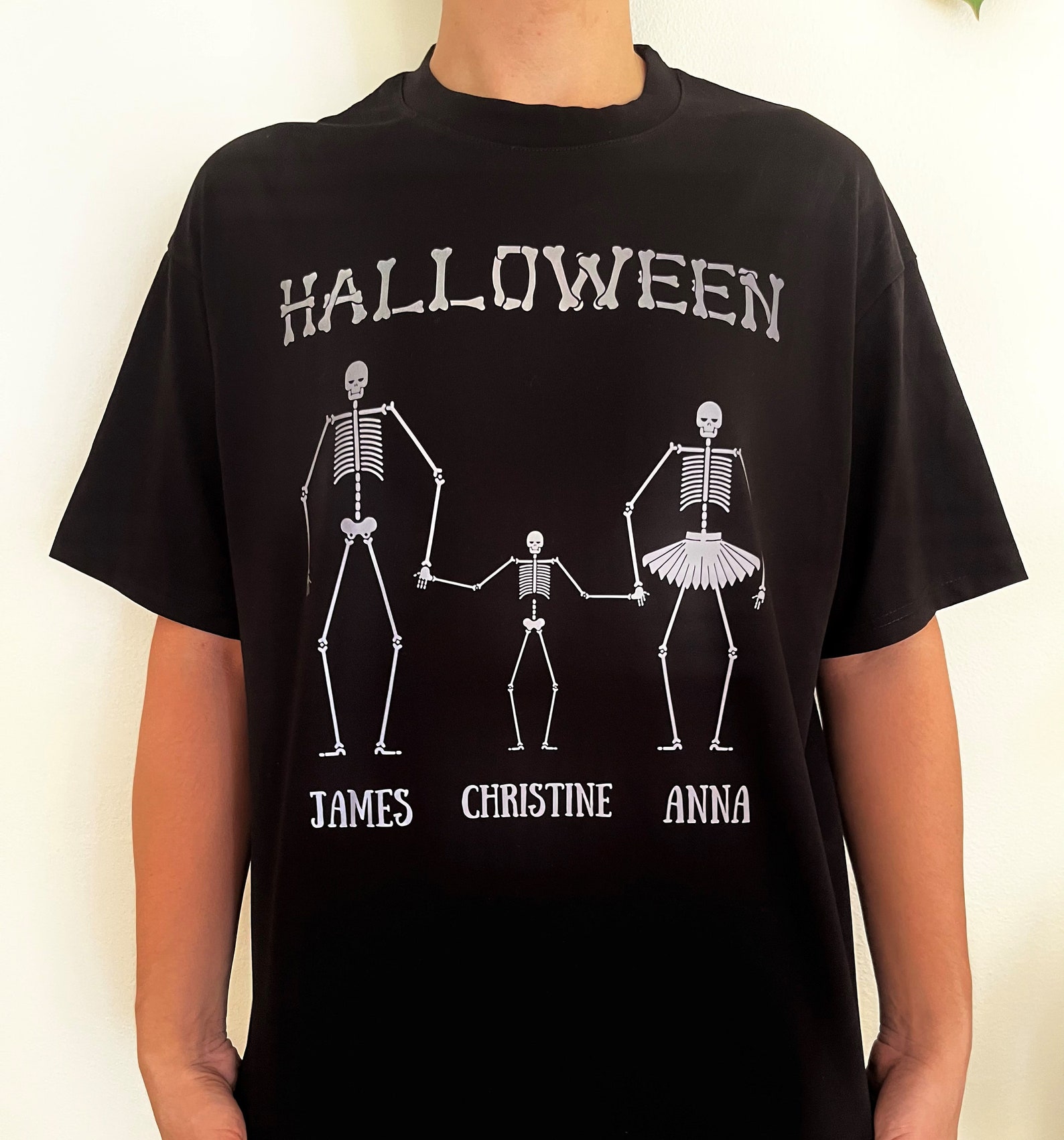 Personalized Skeleton Family Shirts, Light Reflective T-shirt, Family ...