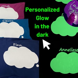 Dream cloud doodle pillowcase, Sketch glow in the Dark, Vibrant colours pillowcase, %100 cotton, gift for kids, develop the kids imaginary