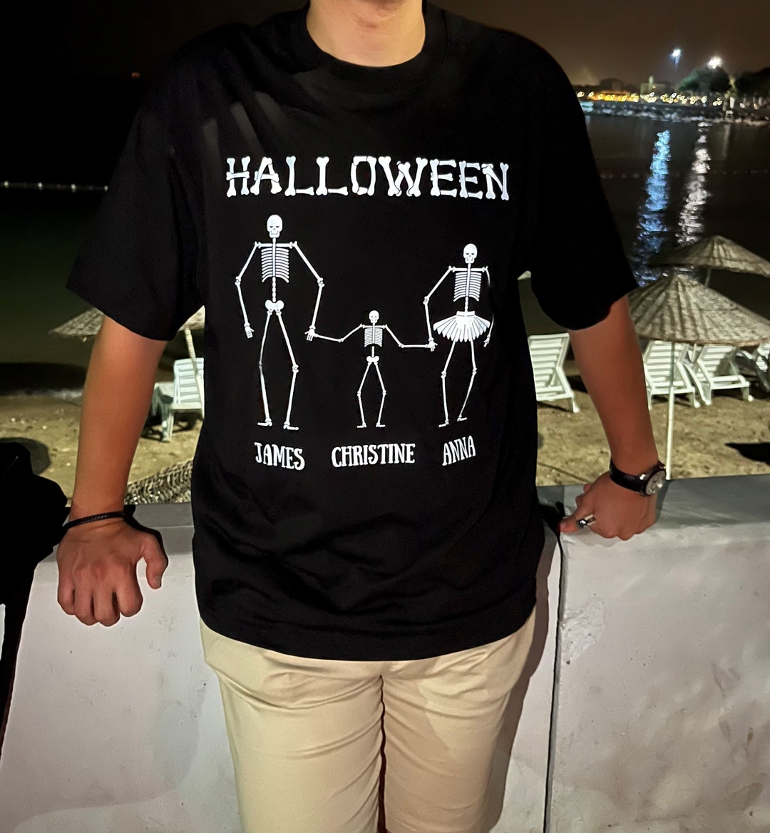 Personalized Skeleton Family Shirts, Light Reflective T-shirt, Family ...