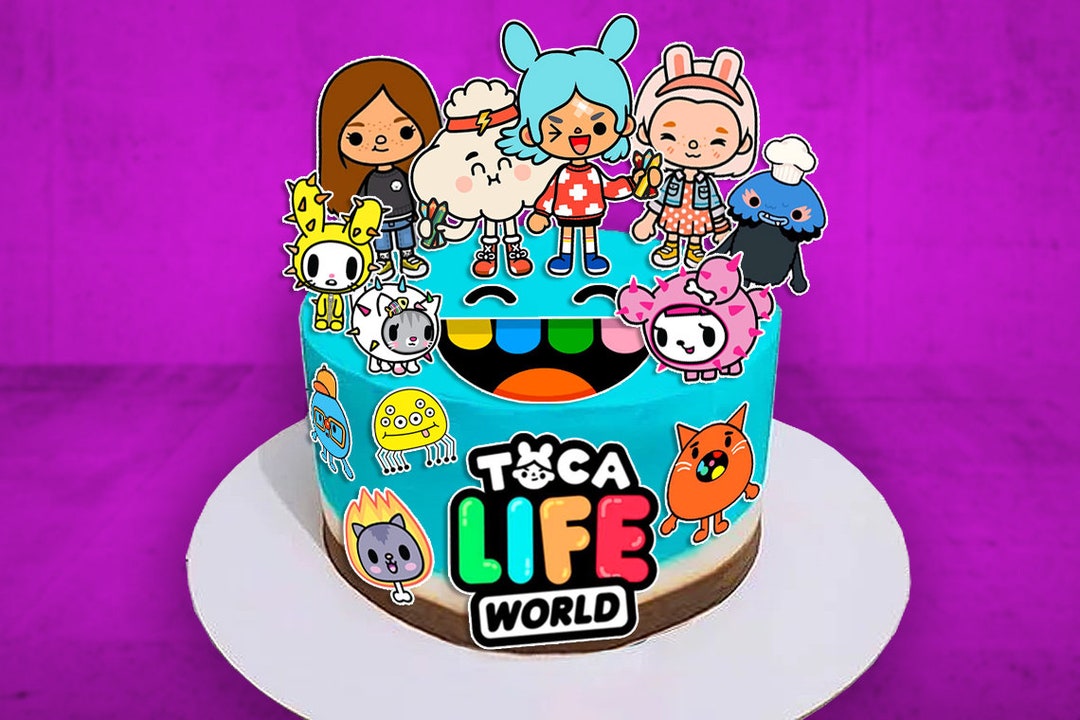  Cakecery Toca Life World Edible Cake Image Topper Personalized  Birthday Cake Banner 1/4 Sheet : Grocery & Gourmet Food