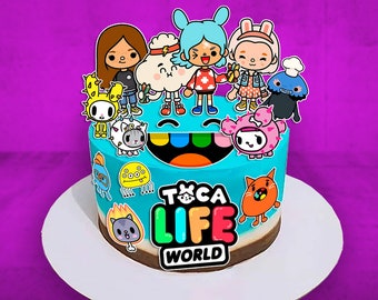 Toca Life Edible Cake Toppers - Precut on Wafer Paper, Sugar Sheet, or without cutting Chocotransfer (Set of 13)