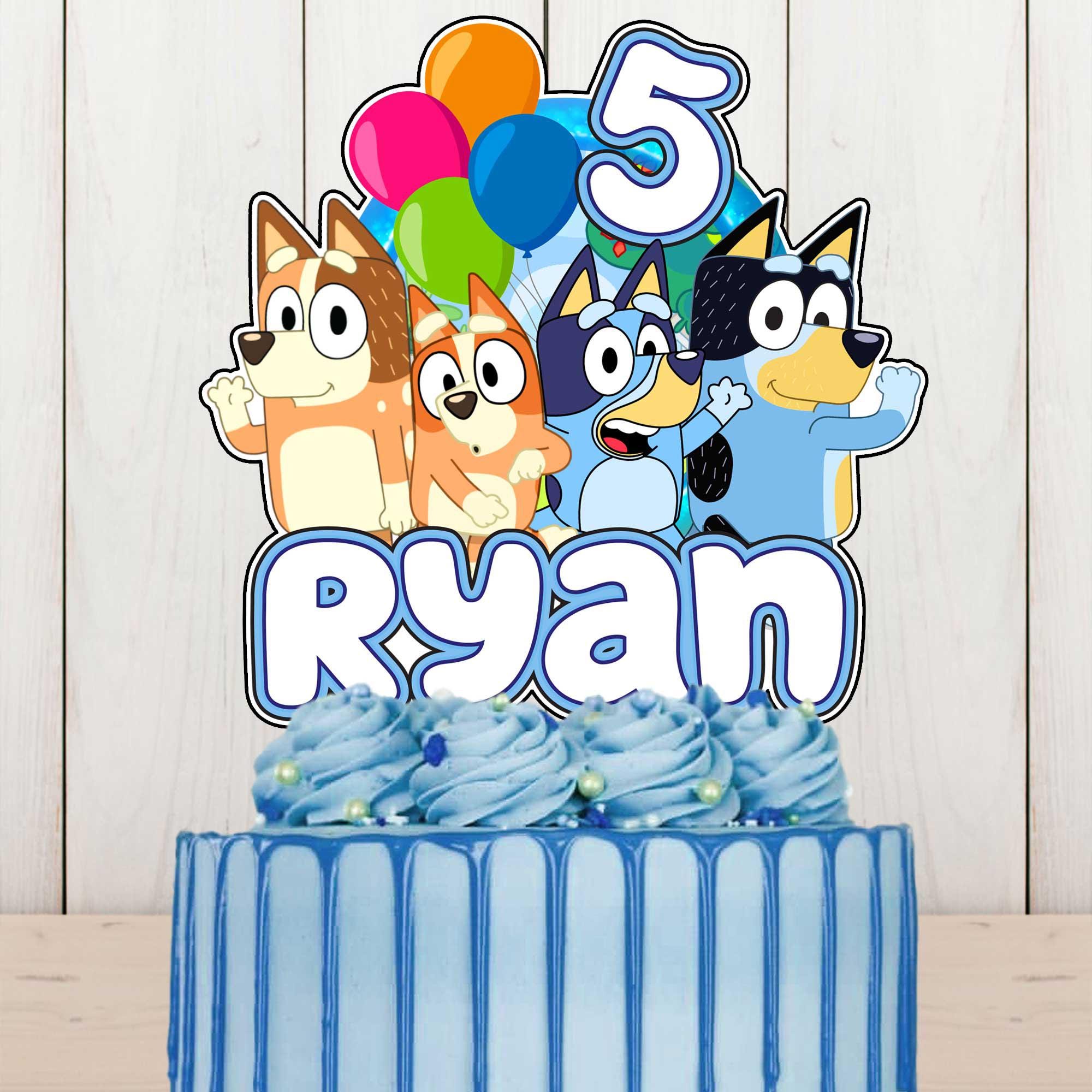 Personalized Bluey Inspired Cake Topper