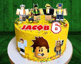 Roblox Edible Cake Toppers - Precut on Wafer Paper, Sugar Sheet, or without cutting Chocotransfer (Set of 10)