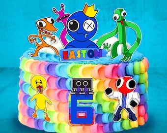 Set of 7 pcs. Rainbow Friends Edible Cake Toppers - Precut on Wafer Paper, Sugar Sheet, or without cutting Chocotransfer