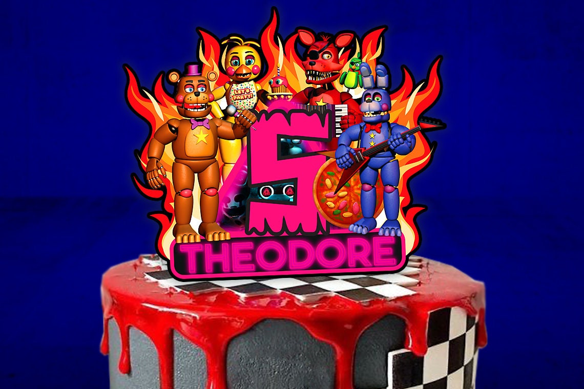 Printable Five Nights at Freddy's Cake Topper, Birthday Party Cake Topper,  Birthday Party for Kids, Freddy's Cake Decoration, DIGITAL FILE