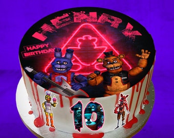 Five Nights at Freddys FNAF Edible Image Cake Topper Personalized Birthday  Sheet Decoration Custom Party Frosting Transfer Fondant Round Circle