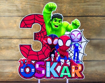 Personalised 3D Printed Spidey Cake Topper - Ideal for Spidey-Themed Birthdays and Parties!