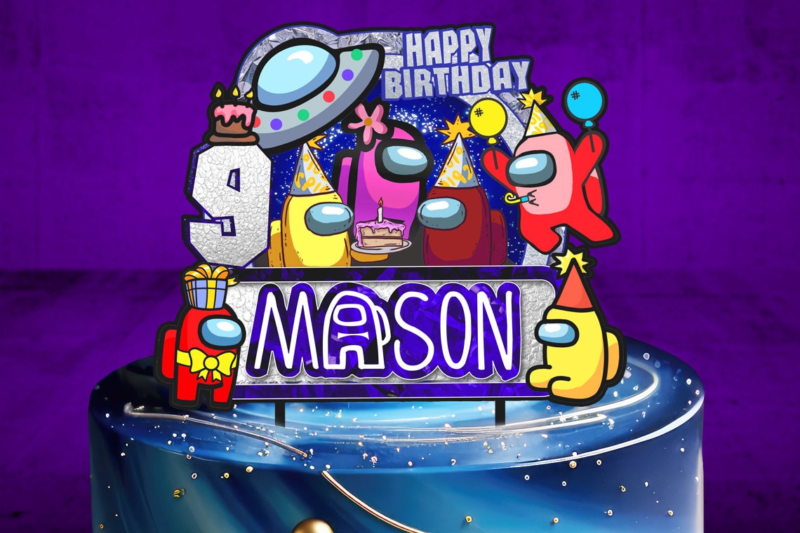 Personalised Among Us Cake Topper - the Perfect Addition to Your Among Us Themed Party! - Etsy for Among Us Cake Topper Printable Free