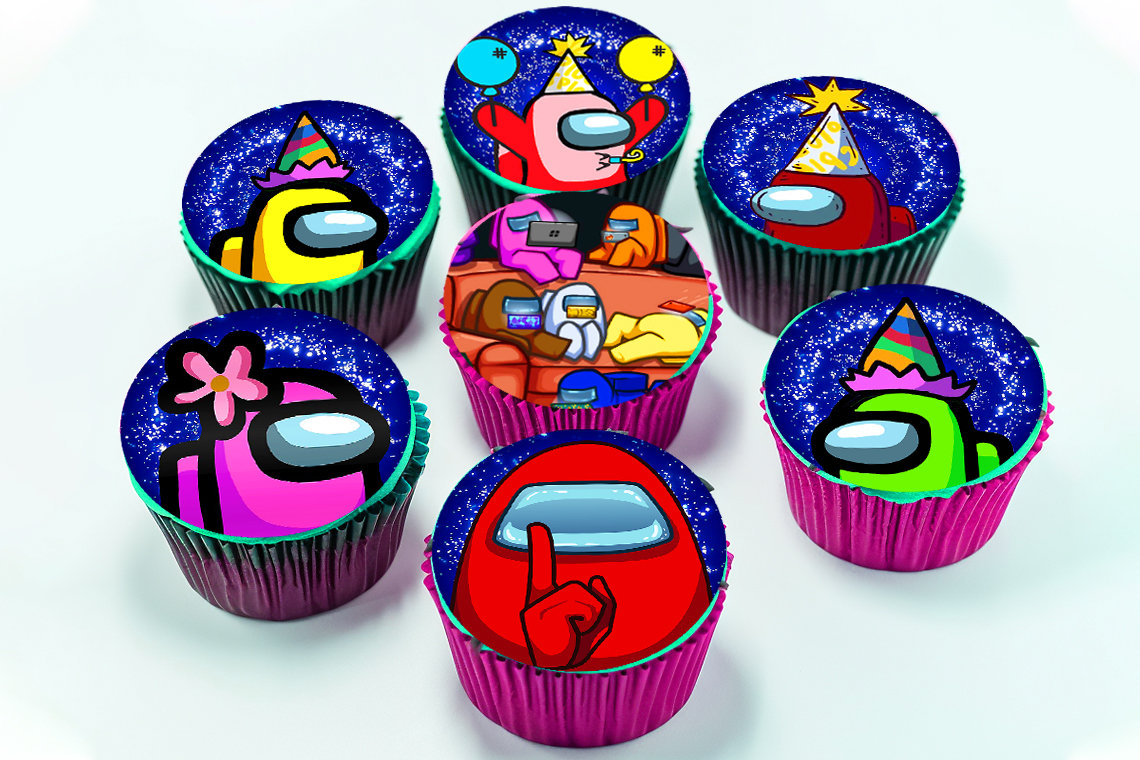 24 Among Us Edible Cupcake Toppers Precut on Wafer Paper Etsy