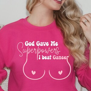 Brustkrebs Sweatshirt Brustkrebs Bewusstsein Brustkrebs Brustkrebs Überlebende Shirt Brustkrebs Geschenk Retro Brustkrebs Shirt