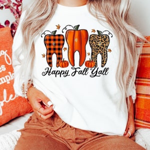 Happy Fall Y&#39;all Sweatshirt / Gifts for her for fall season / Gifts for her / Fall Sweatshirt for woman/ Thanksgiving Sweatshirt / Fall