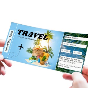 Boarding Pass | Surprise Vacation | Tropical Destination | Travel | DIGITAL DOWNLOAD | Customizable Text Options