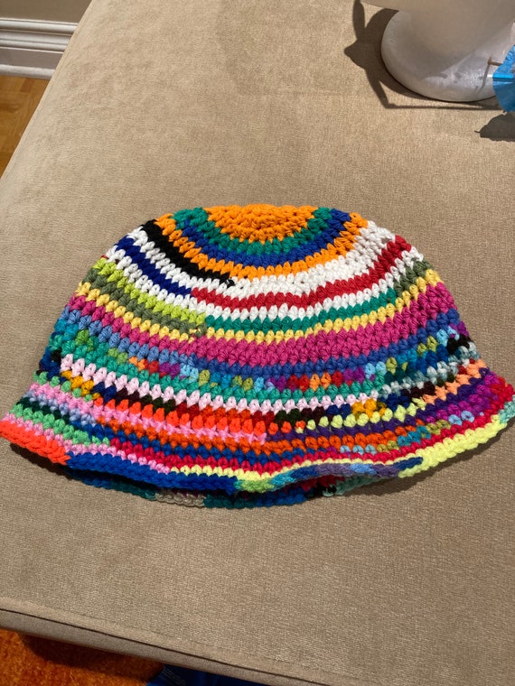 Miu Miu Inspired Style Hand Crocheted Multicolor Bucket Hat