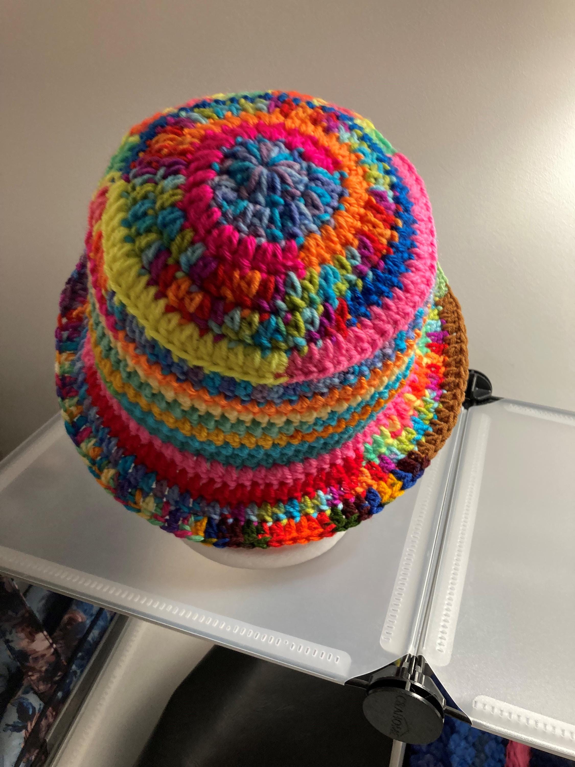 【MIU MIU】Crochet Lapia Bucket Hat/追跡+関税+全国送料込み Miu Miu Inspired Hand Crocheted Multicolor Bucket Hat - Etsy