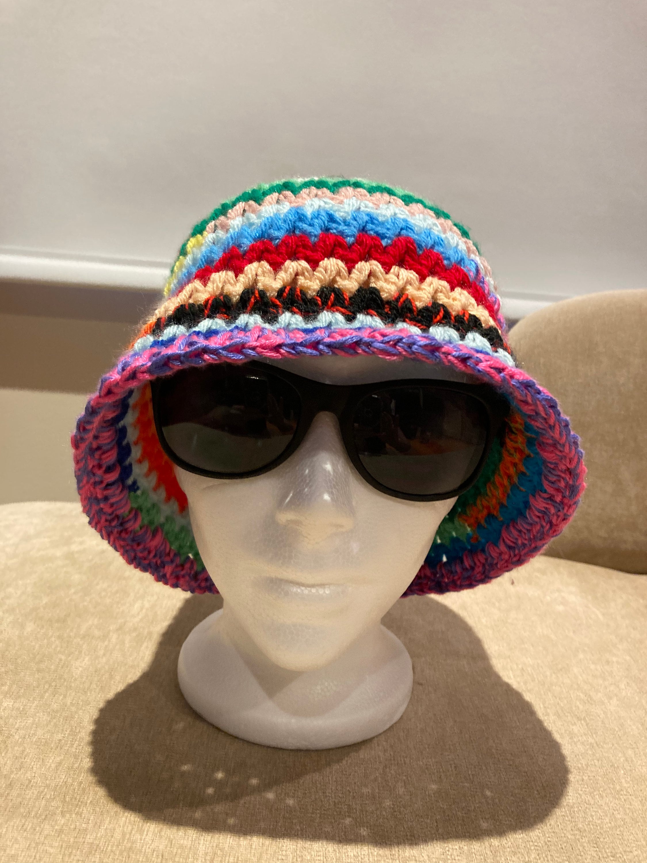Miu Miu Inspired Crochet Bucket Hat Multicoloured - Etsy