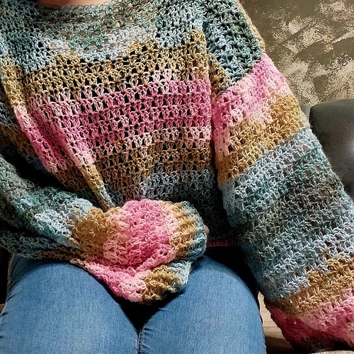 Crochet Gradient Granny Sweater Pattern (PDF Pattern)
