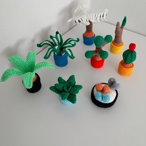 11 modelli di piante in vaso all&#39;uncinetto/modello all&#39;uncinetto amigurumi/semplice modello di bonsai appeso all&#39;uncinetto, cactus succulento lithops in vaso