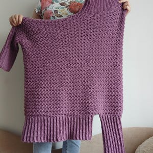 Modèle de pull asymétrique au crochet (Modèle PDF)