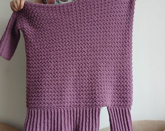 Asymmetric Crochet Sweater Pattern (PDF Pattern)