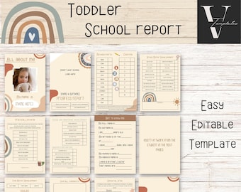 Toddler School Report l Editable l Toddler report l Template
