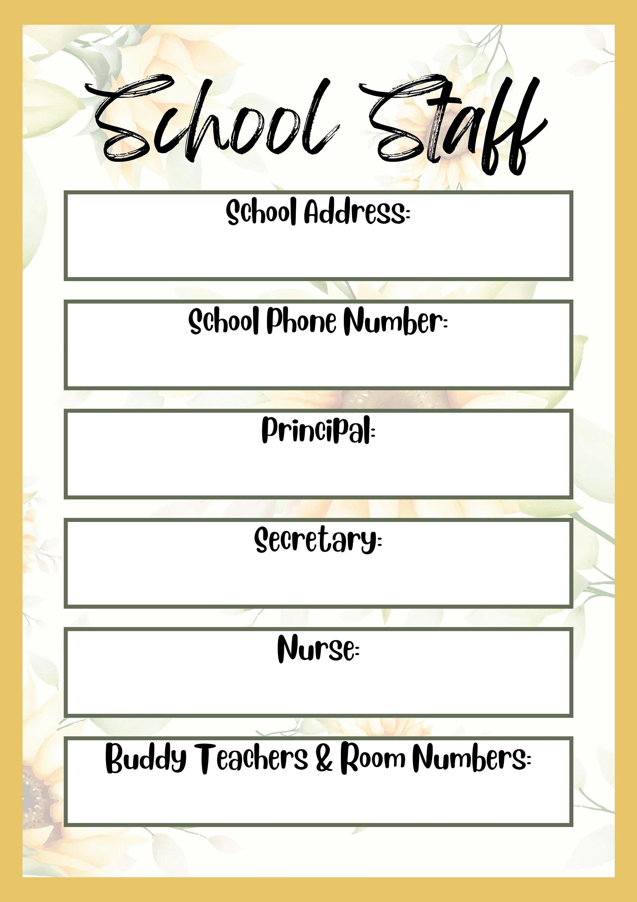 Substitute Teacher Binder Template L Editable L Easy to Edit L Back to