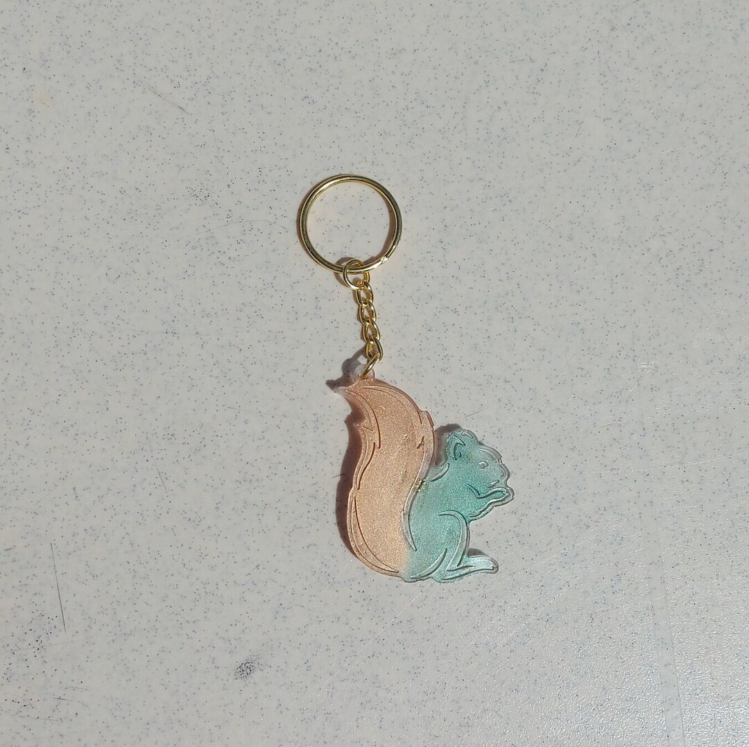 Squirrel Key Card Resin Squirrel Key Ring - Etsy