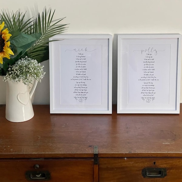 Wedding Vows Etsy UK