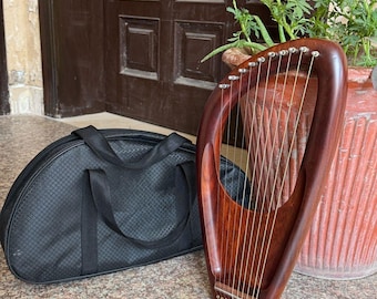 Lyre (Harp), 10 String Diatonic Lyre Musical Instrument, Rose Wood