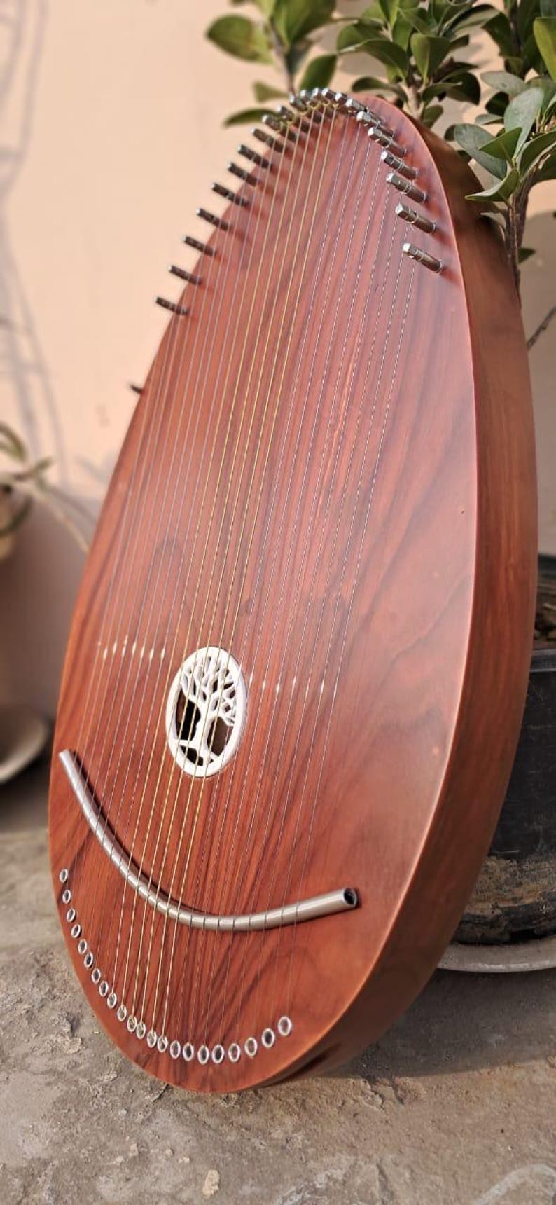 22-String Lyre Harp: Classic Reverie Metal Strings, Solid Wood Body, Includes Case image 3