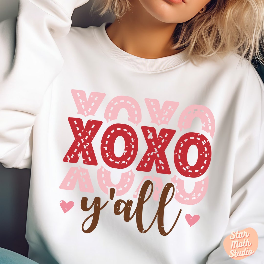 Retro Valentine XOXO Y'all SVG, Cute Valentines Sublimation Design ...