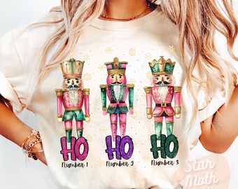 Retro Christmas Nutcrackers PNG: Pink, Gold, Green (Digital Download)