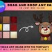 Christmas Rudolf the Reindeer CANVA FRAMES, Easy Drag and Drop Editable ...