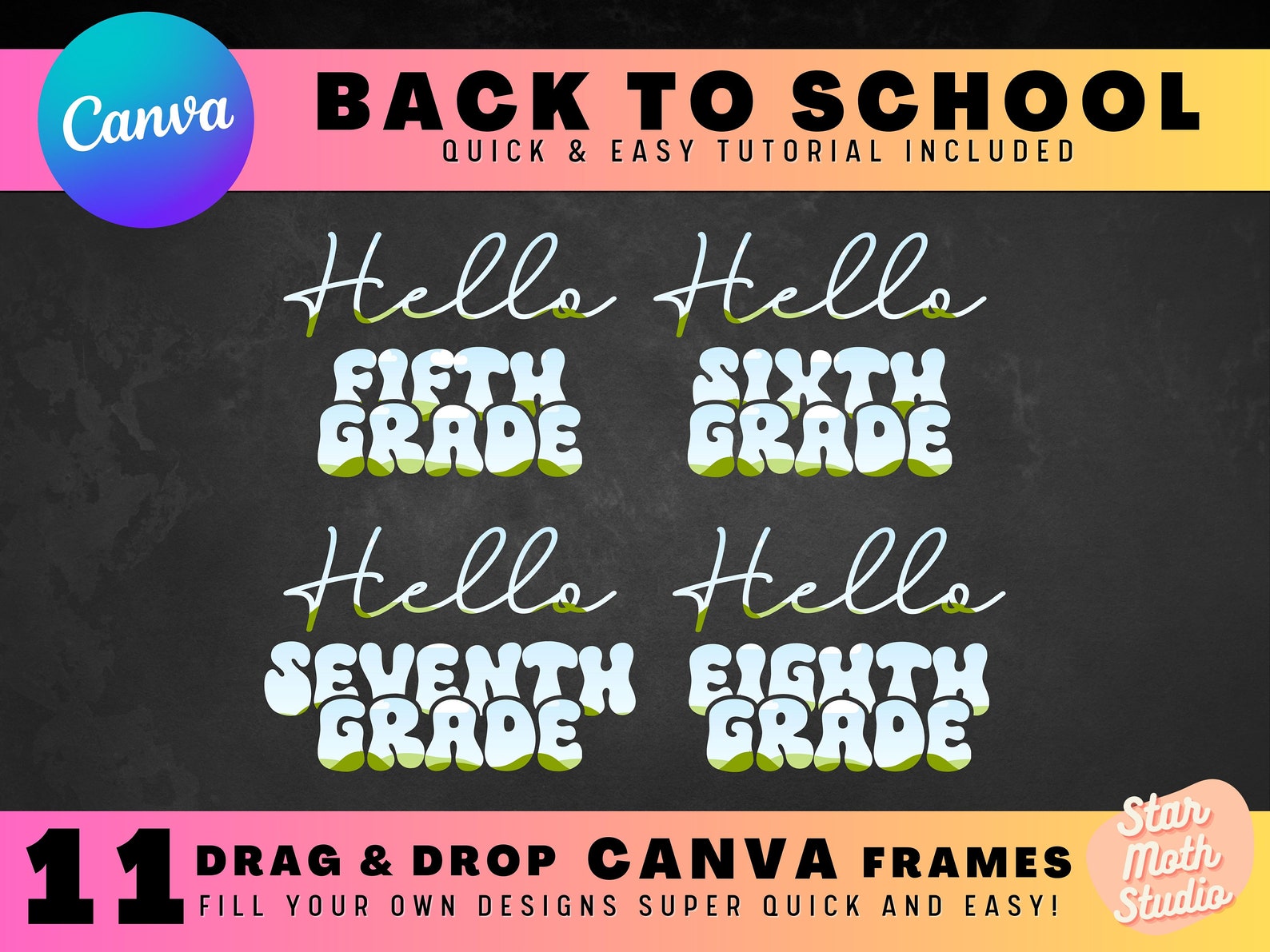 Back to School Canva Frames - Make Your Own Sublimation Designs on ...